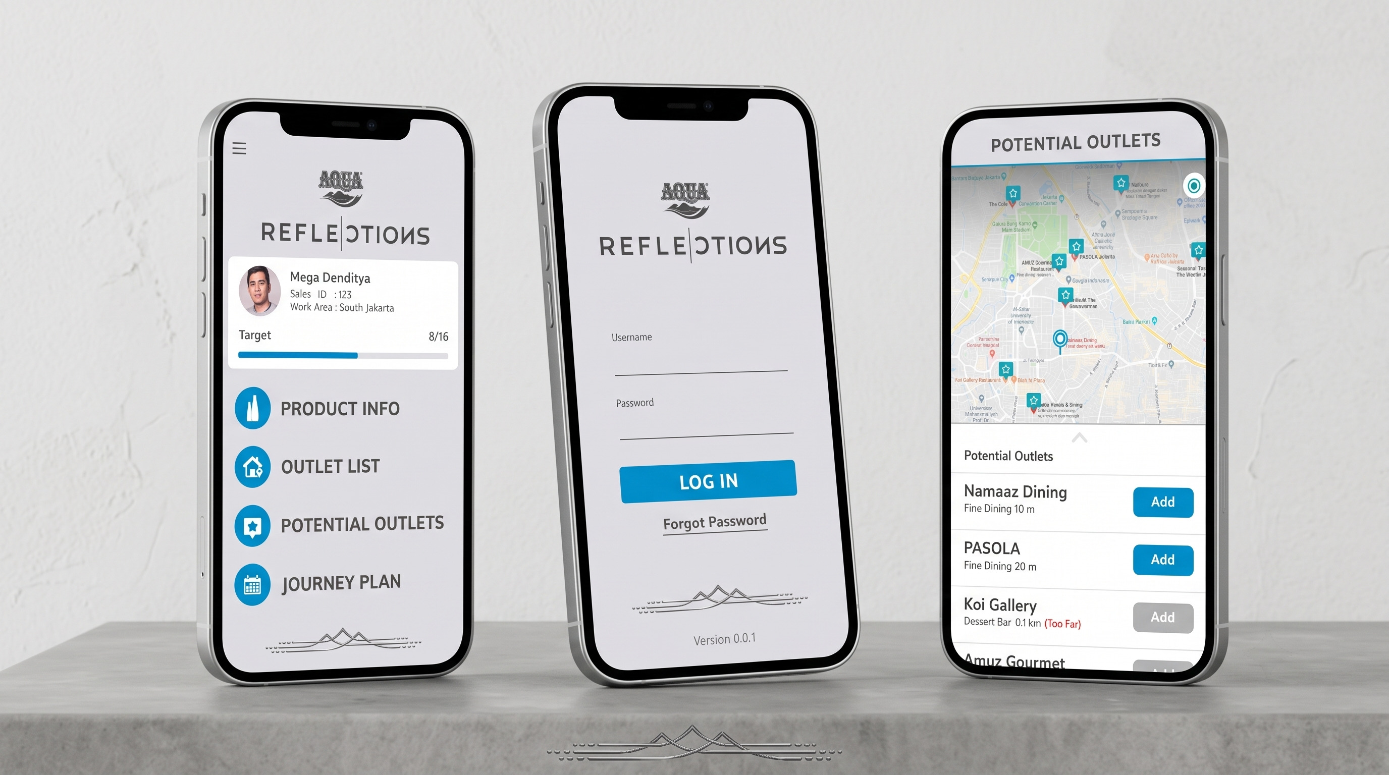 Aqua Reflections mobile app